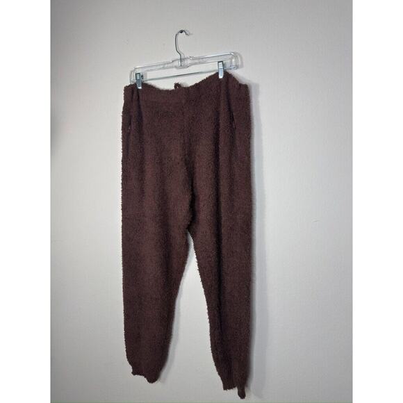 Skims NWT Boucle Teddy Cozy Knit Joggers Brown Fleece Sherpa Drawstring 2X-3X - Picture 4 of 11
